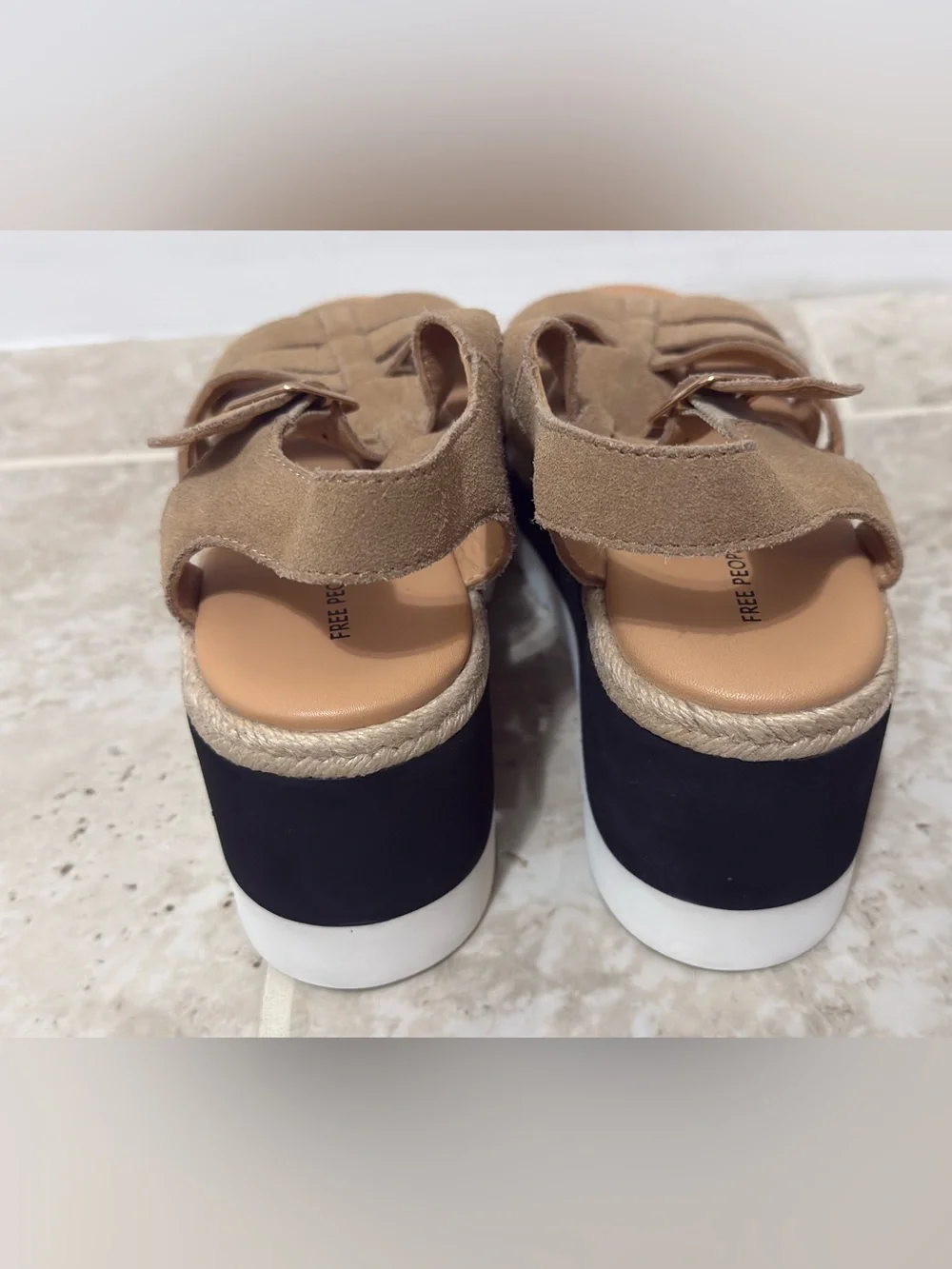 Free People Mykonos Platform Wedge Fisherman Sandal In Vachetta Suede Color